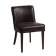 Buddy 20" Dining Chair in Dark Brown Leather with Matte Brown Legs, Set of 2 by Home Trends & Design at Eve Furniture