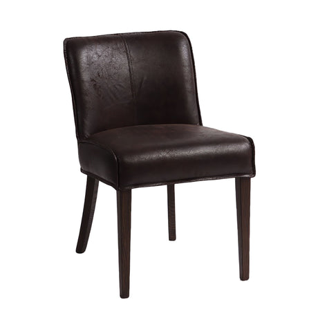 Buddy 20" Dining Chair in Dark Brown Leather with Matte Brown Legs, Set of 2 by Home Trends & Design at Eve Furniture