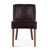 Buddy 20" Dining Chair in Dark Brown Leather with Natural Legs, Set of 2 by Home Trends & Design at Eve Furniture