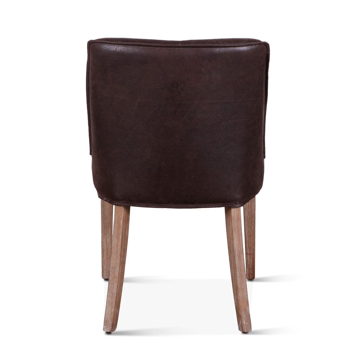 Buddy 20" Dining Chair in Dark Brown Leather with Natural Legs, Set of 2 by Home Trends & Design at Eve Furniture