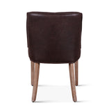Buddy 20" Dining Chair in Dark Brown Leather with Natural Legs, Set of 2 by Home Trends & Design at Eve Furniture