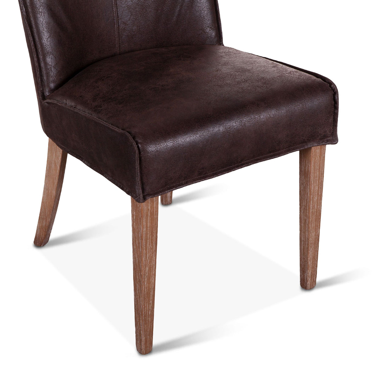 Buddy 20" Dining Chair in Dark Brown Leather with Natural Legs, Set of 2 by Home Trends & Design at Eve Furniture