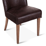 Buddy 20" Dining Chair in Dark Brown Leather with Natural Legs, Set of 2 by Home Trends & Design at Eve Furniture