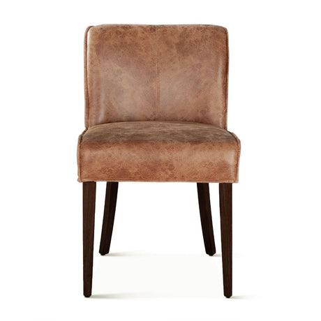 Buddy 20" Dining Chair in Tan Leather with Matte Brown Legs by Home Trends & Design at Eve Furniture