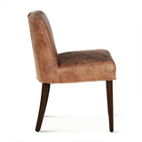 Buddy 20" Dining Chair in Tan Leather with Matte Brown Legs by Home Trends & Design at Eve Furniture