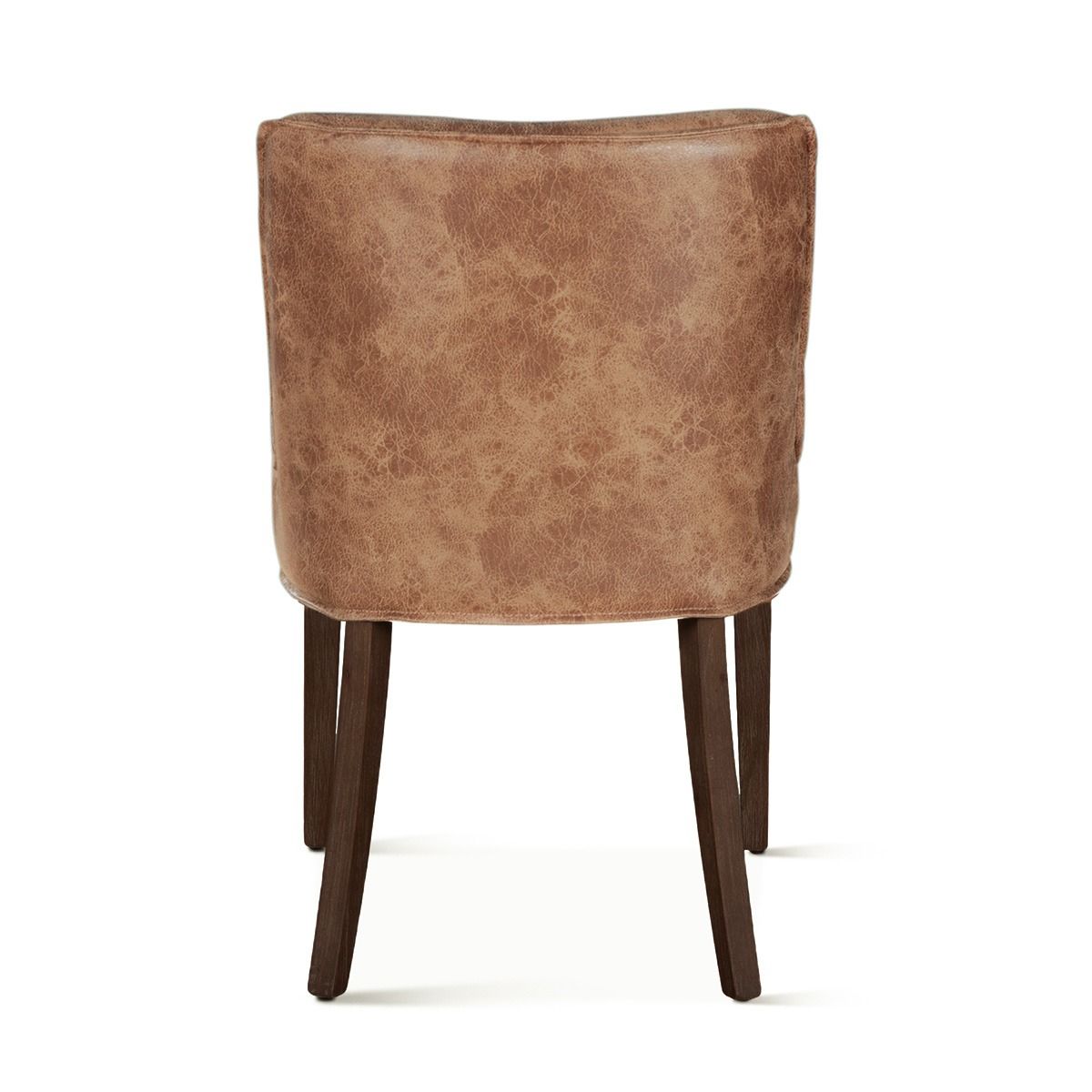 Buddy 20" Dining Chair in Tan Leather with Matte Brown Legs by Home Trends & Design at Eve Furniture