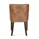 Buddy 20" Dining Chair in Tan Leather with Matte Brown Legs by Home Trends & Design at Eve Furniture