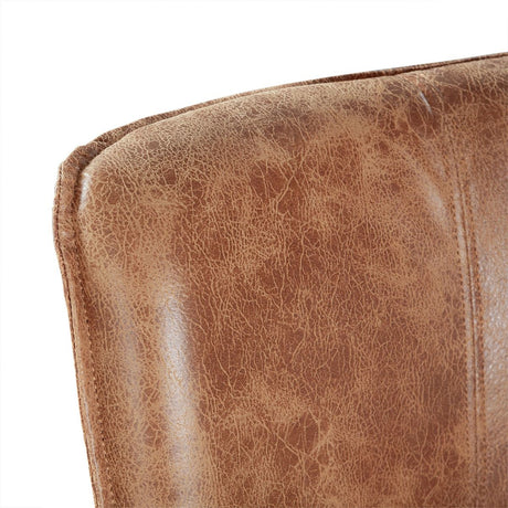 Buddy 20" Dining Chair in Tan Leather with Matte Brown Legs by Home Trends & Design at Eve Furniture