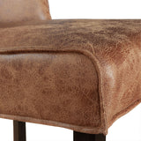 Buddy 20" Dining Chair in Tan Leather with Matte Brown Legs by Home Trends & Design at Eve Furniture