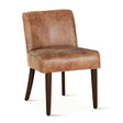 Buddy 20" Dining Chair in Tan Leather with Matte Brown Legs by Home Trends & Design at Eve Furniture