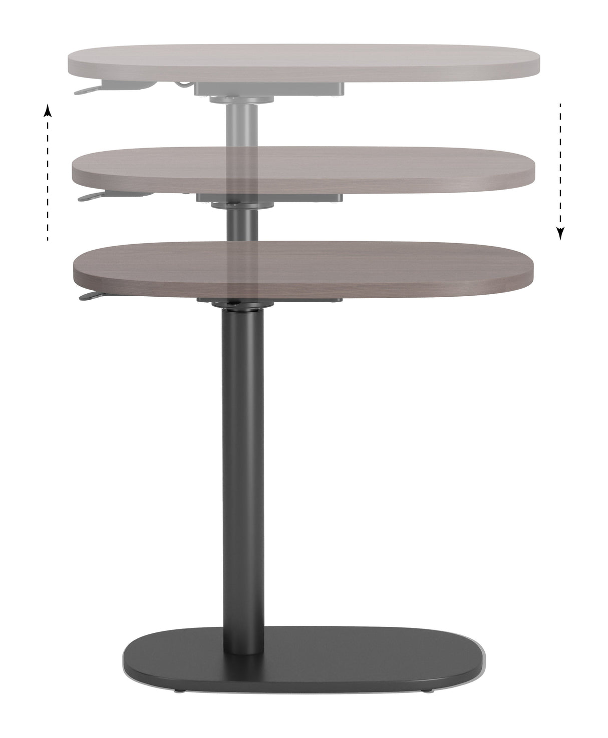 Buddy Gray Adjustable Rotating Side Table by Zuomod at Eve Furniture