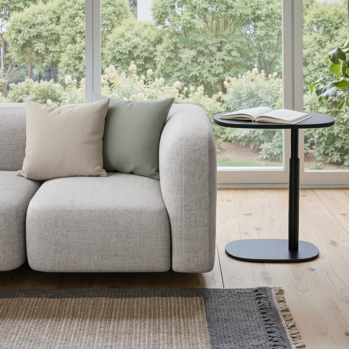 Buddy Gray Adjustable Rotating Side Table by Zuomod at Eve Furniture