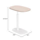 Buddy Natural & White Adjustable Rotating Side Table by Zuomod at Eve Furniture