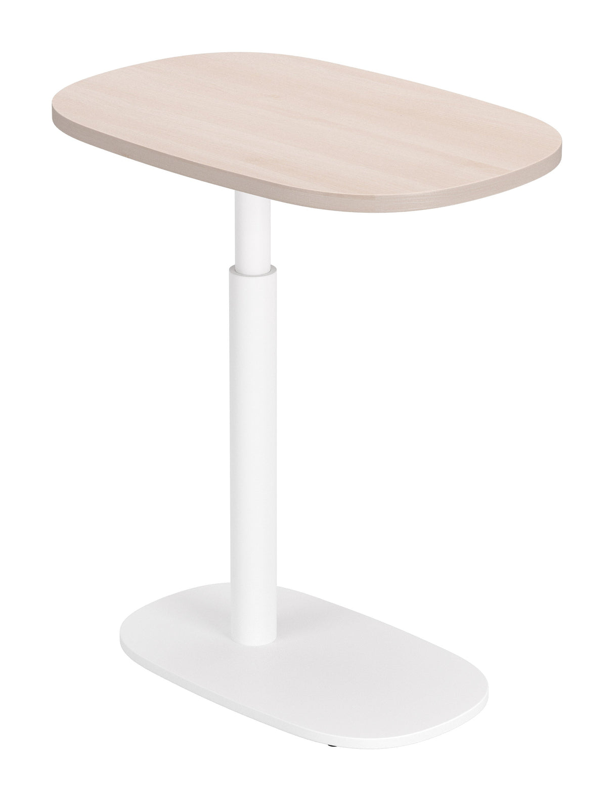 Buddy Natural & White Adjustable Rotating Side Table by Zuomod at Eve Furniture