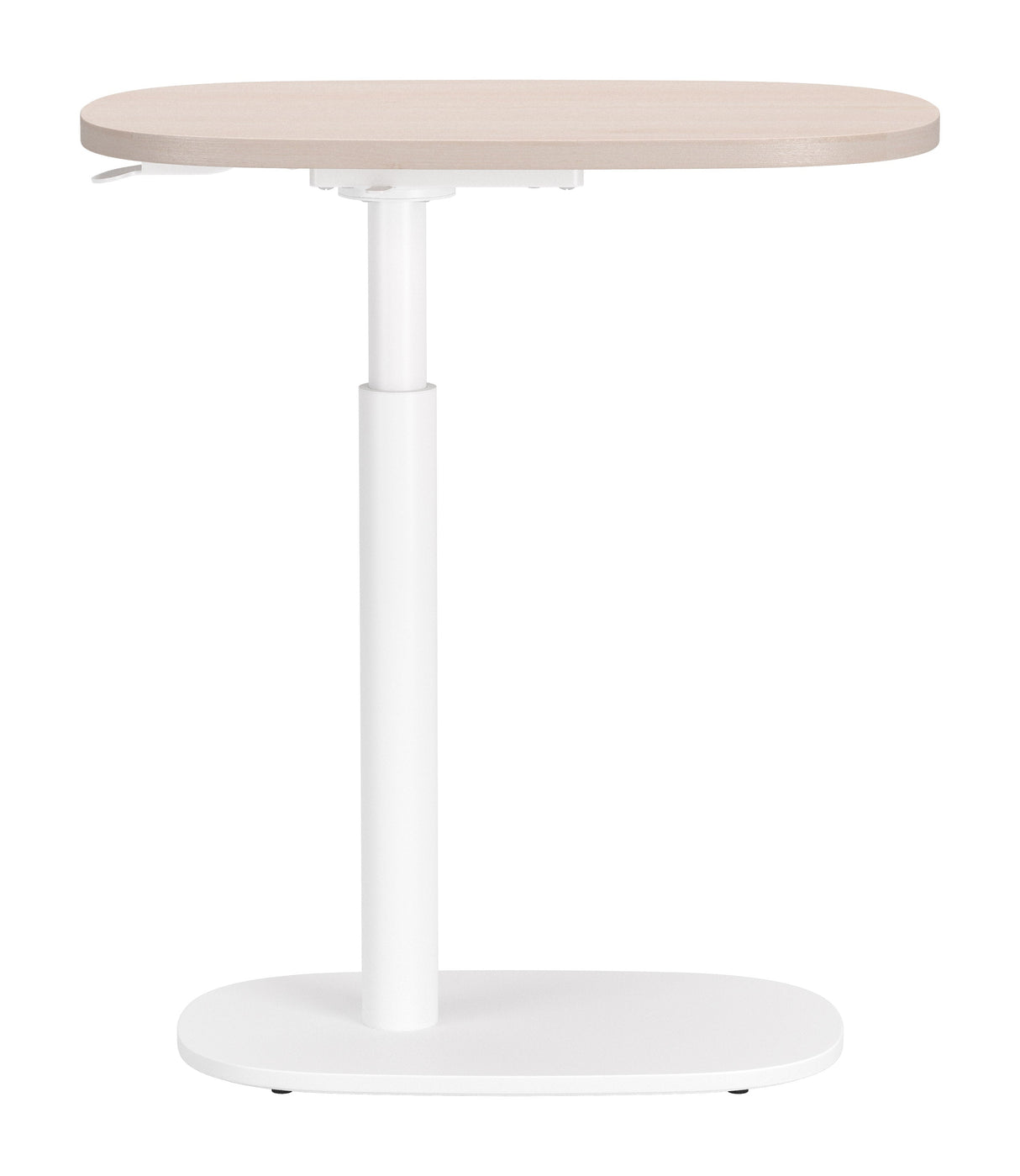 Buddy Natural & White Adjustable Rotating Side Table by Zuomod at Eve Furniture