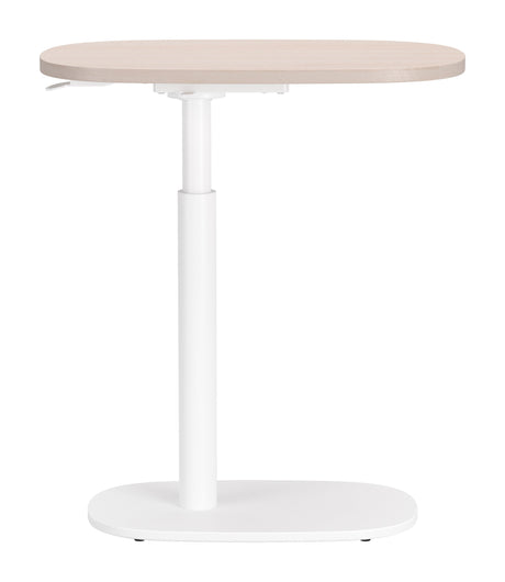 Buddy Natural & White Adjustable Rotating Side Table by Zuomod at Eve Furniture