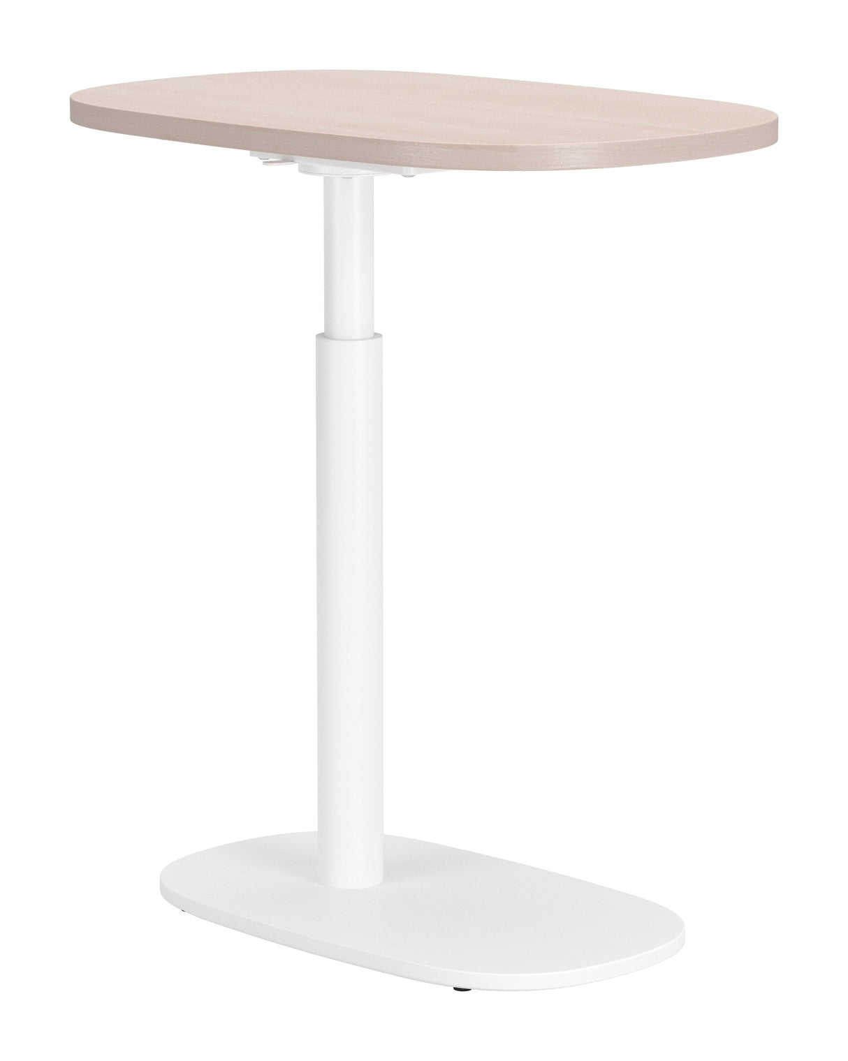 Buddy Natural & White Adjustable Rotating Side Table by Zuomod at Eve Furniture