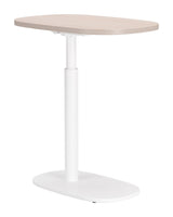 Buddy Natural & White Adjustable Rotating Side Table by Zuomod at Eve Furniture