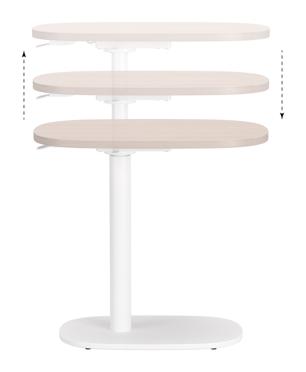 Buddy Natural & White Adjustable Rotating Side Table by Zuomod at Eve Furniture