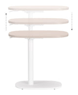 Buddy Natural & White Adjustable Rotating Side Table by Zuomod at Eve Furniture