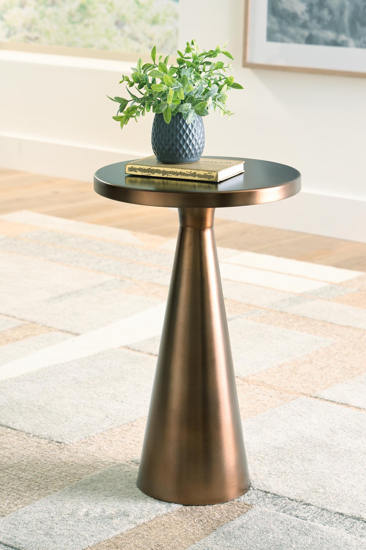 Budington Light Bronze Finish Accent Table by Ashley at Eve Furniture