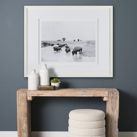 Buffalo Brook by Mercana Studio a Hand Embellished Textured Framed Art Photograph Matted under Glass by Mercana at Eve Furniture