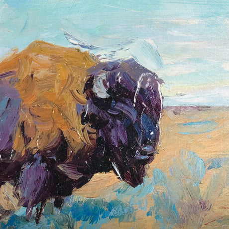 Buffalo by Mercana Studio a Hand Embellished Textured Framed Art Photograph by Mercana at Eve Furniture