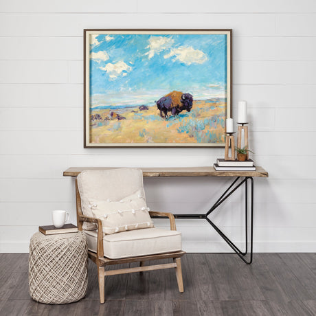 Buffalo by Mercana Studio a Hand Embellished Textured Framed Art Photograph by Mercana at Eve Furniture