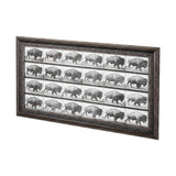 Buffalo Walking by Eadweard Muybridge Hand Embellished Textured Framed Art Print Matted under Glass by Mercana at Eve Furniture