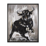 Bull by Mercana Studio a Hand Embellished Textured Framed Canvas by Mercana at Eve Furniture