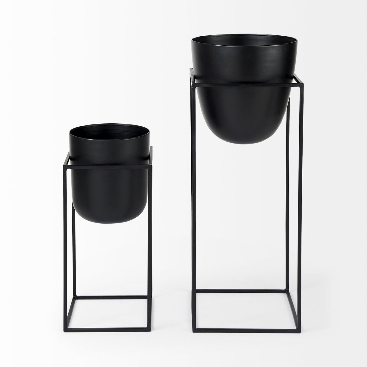 Bumble (Set of 2) 12L x 12W x 32H Black Plant Stands by Mercana at Eve Furniture