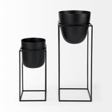 Bumble (Set of 2) 12L x 12W x 32H Black Plant Stands by Mercana at Eve Furniture