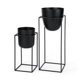Bumble (Set of 2) 12L x 12W x 32H Black Plant Stands by Mercana at Eve Furniture