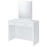 Bunbury White Makeup Vanity Table Set Storage Mirror and Stool