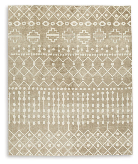 Bunchly Tan/Brown/Cream Large Rug by Ashley at Eve Furniture
