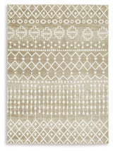 Bunchly Tan/Brown/Cream Medium Rug by Ashley at Eve Furniture