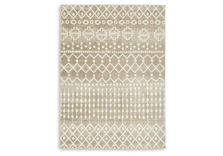 Bunchly Tan/Brown/Cream Medium Rug by Ashley at Eve Furniture