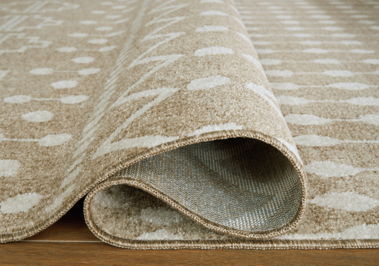 Bunchly Tan/Brown/Cream Medium Rug by ASHLEY FURNITURE at Eve Furniture