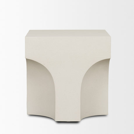 Bunda Square Sculptural Stone Finish Accent Table by Mercana at Eve Furniture