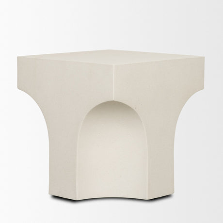 Bunda Square Sculptural Stone Finish Accent Table by Mercana at Eve Furniture