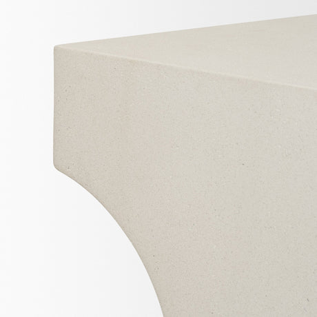 Bunda Square Sculptural Stone Finish Accent Table by Mercana at Eve Furniture