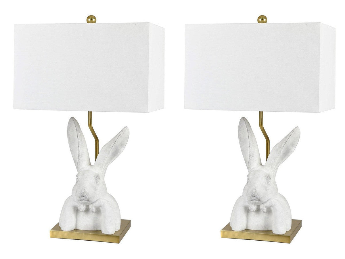 Bunny Love Chalk White/Gold Table Lamp (Set of 2) by Crestview at Eve Furniture