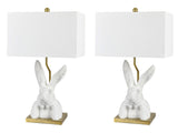 Bunny Love Chalk White/Gold Table Lamp (Set of 2) by Crestview at Eve Furniture