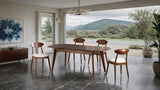 Buren Rich Walnut 5-Piece Dining Room Set by Furniture of America at Eve Furniture