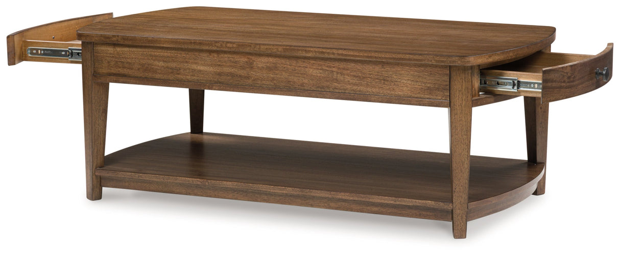 Burkbyer Brown Coffee Table by Ashley at Eve Furniture