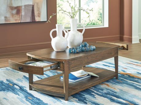 Burkbyer Brown Coffee Table by Ashley at Eve Furniture