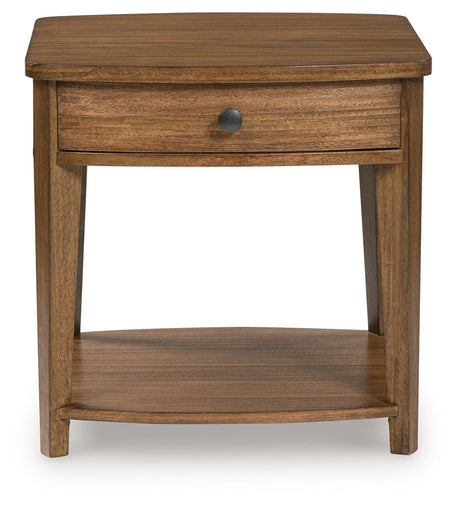 Burkbyer Brown End Table by Ashley at Eve Furniture