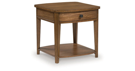 Burkbyer Brown End Table by Ashley at Eve Furniture