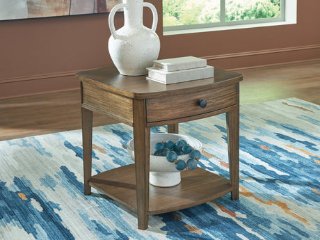 Burkbyer Brown End Table by Ashley at Eve Furniture