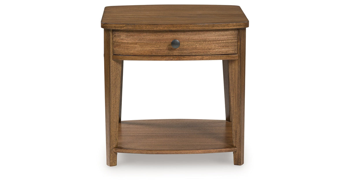 Burkbyer Brown End Table by ASHLEY FURNITURE at Eve Furniture